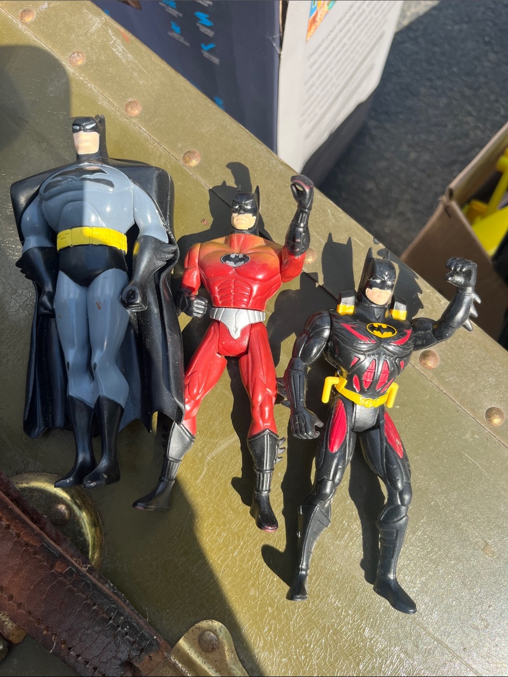 DC Comics Batman Action Figure Lot - Black, Gray, Red, Yellow